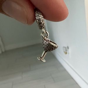 Pavé Cocktail Glass Dangle Charm